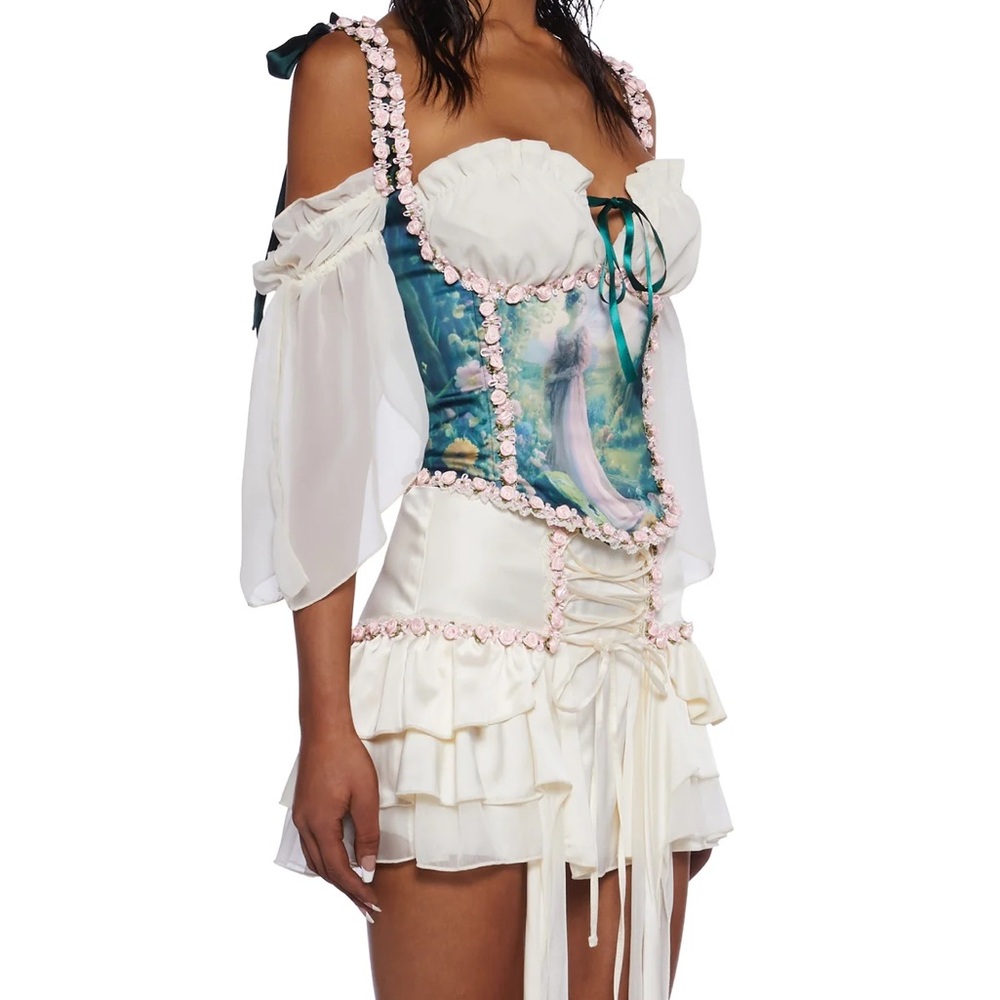 Ruffle floral fairy garden two piece skirt set size medium - Picture 2 of 6